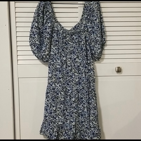 Wild Fable Blue Floral babydoll mini dress M NWT - Picture 7 of 16
